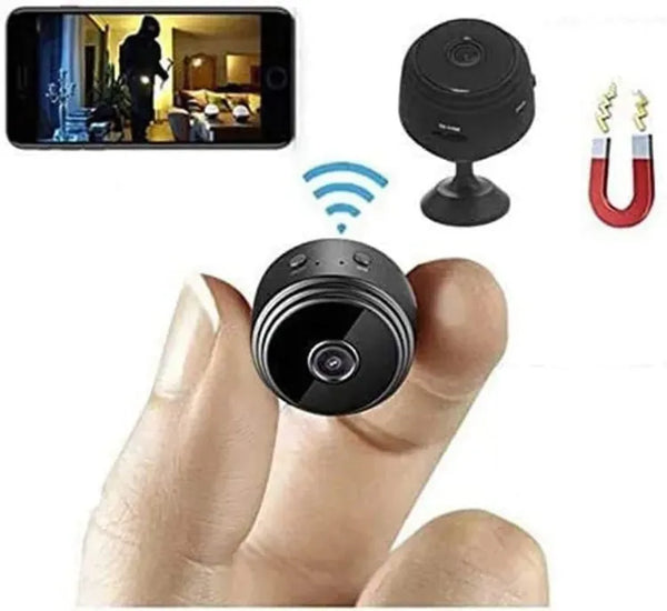 WiFi Mini Camera HD 1080p 2 Mega pixel Camera Lens Upto 128 GB Memory card supported Wireless Video Recorder Voice Recorder Security Monitoring Camera