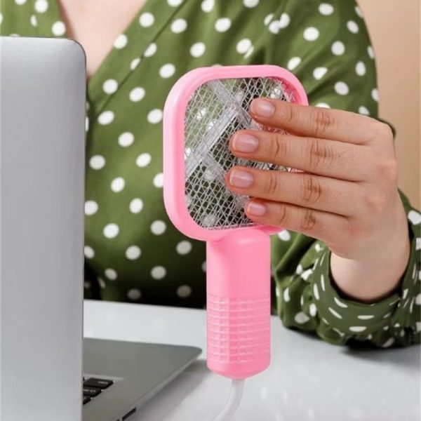 Rechargeable USB Mosquito Racket With UV Light – Portable Electric Fly and Bug Swatter for indoor and outdoor use