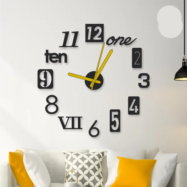 3D Home Decor  Wall Clock